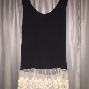 Tank top with lace detail